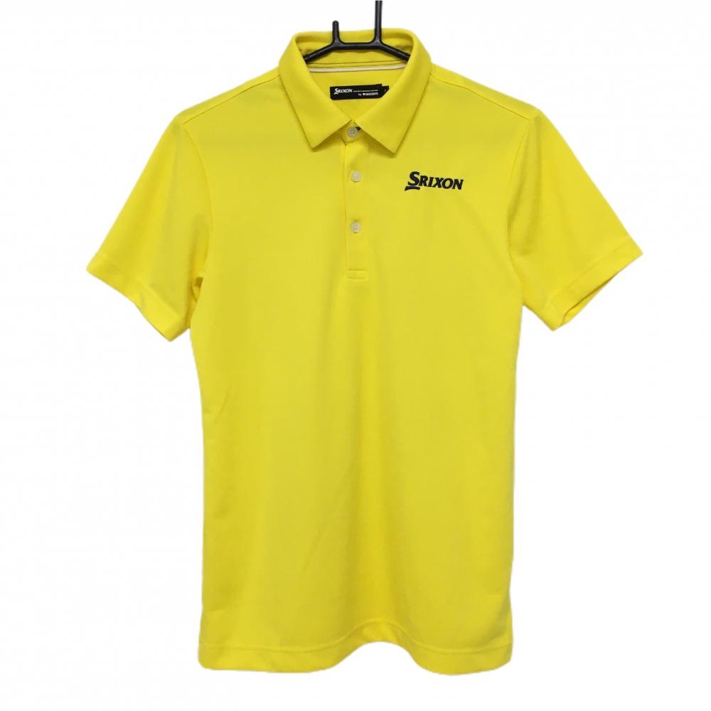 【超美品】スリクソンバイデサント 半袖ポロシャツ イエロー ロゴ刺しゅう メンズ M ゴルフウェア SRIXON
