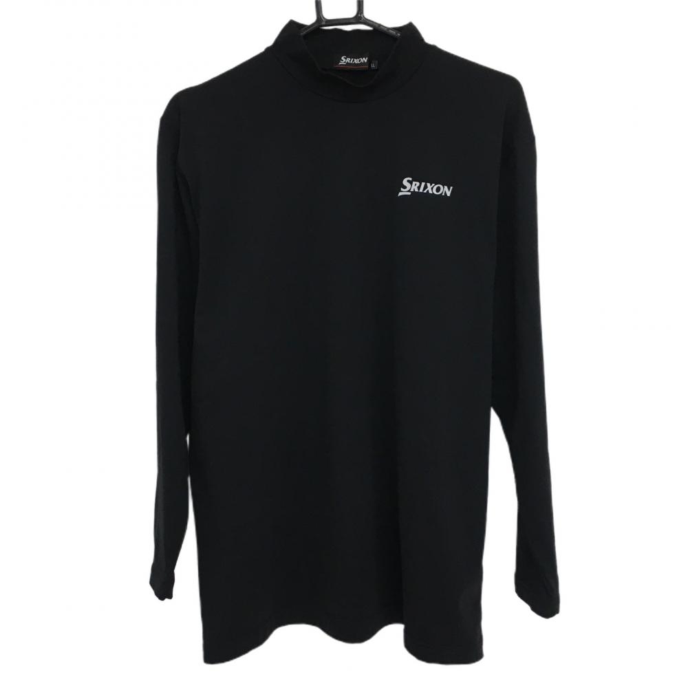 【美品】スリクソン ハイネックインナーシャツ 黒 ロゴ白 内側微起毛 メンズ LL ゴルフウェア SRIXON 画像