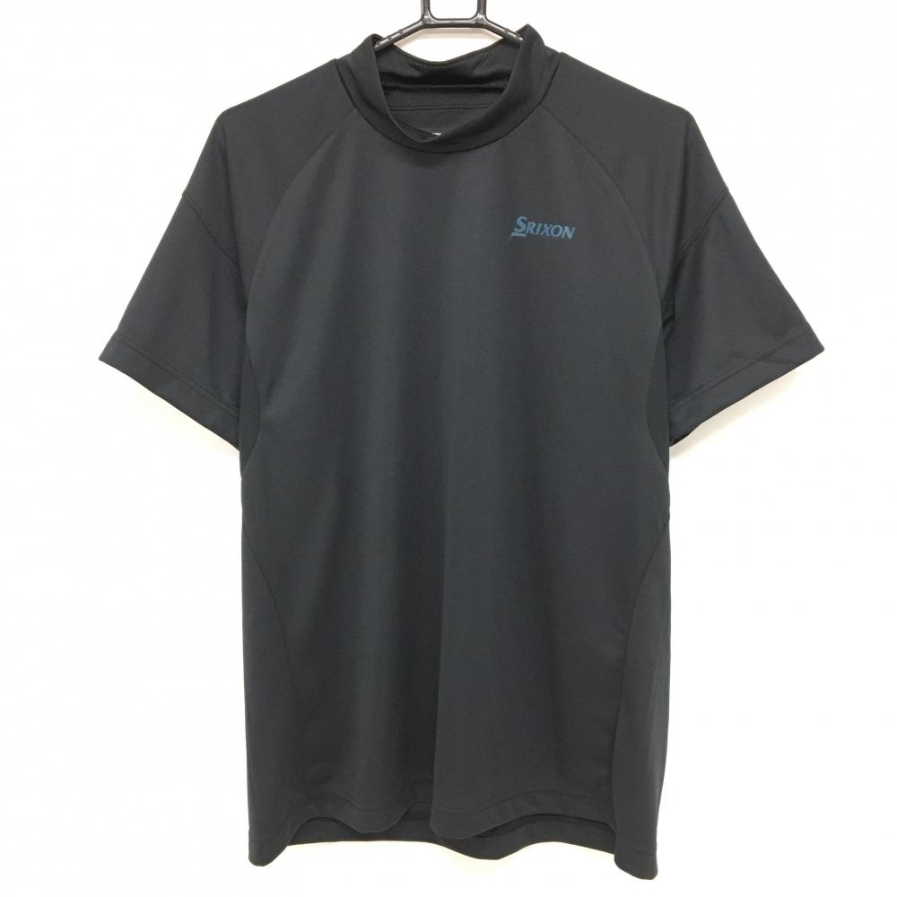 【新品】スリクソンバイデサント 半袖ハイネックシャツ 黒 吸汗速乾 ストレッチ UVケア 袖下メッシュ メンズ LL ゴルフウェア SRIXON