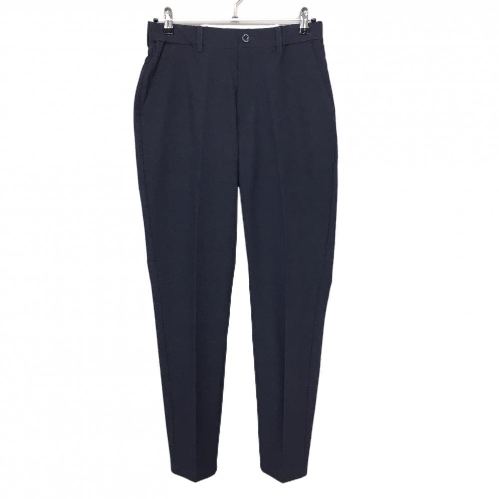 【超美品】スリクソンbyデサント パンツ ネイビー 織生地 ウエスト一部ゴム メンズ 1 ゴルフウェア SRIXON