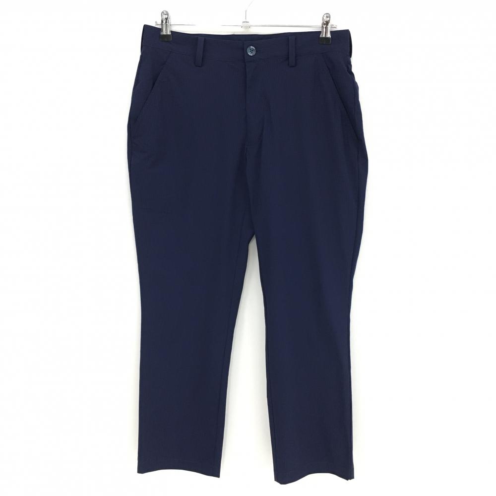 【美品】スリクソンバイデサント パンツ ネイビー 細格子柄 ストレッチ  メンズ 79 ゴルフウェア SRIXON