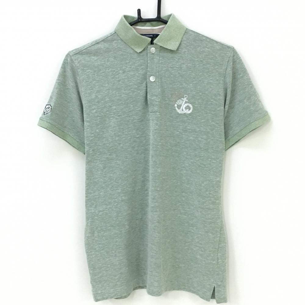 【美品】ゾーイ 半袖ポロシャツ グリーン ロゴ刺しゅう  メンズ 1(S) ゴルフウェア ZOY 画像