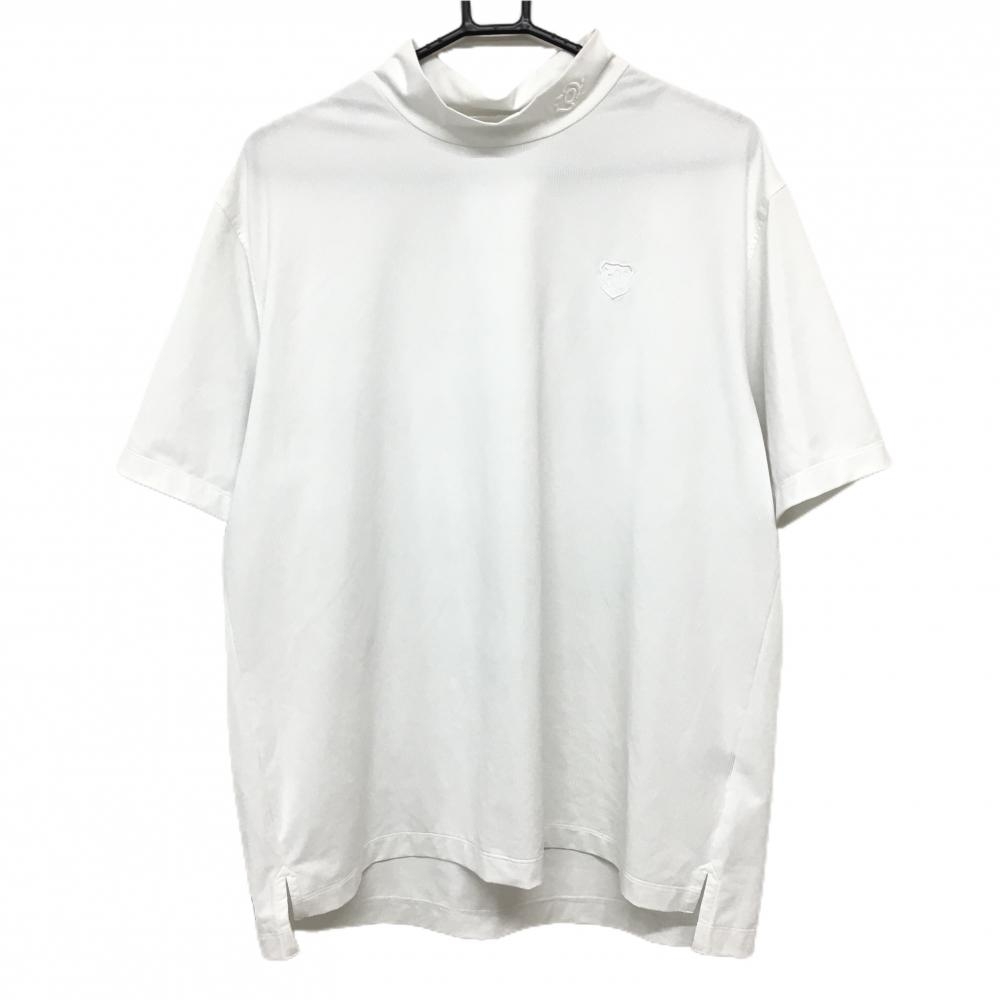 【超美品】ゾーイ 半袖ハイネックシャツ 白 吸水速乾 ストレッチ 立体ロゴ刺しゅう メンズ 1003 ゴルフウェア 2024年モデル ZOY