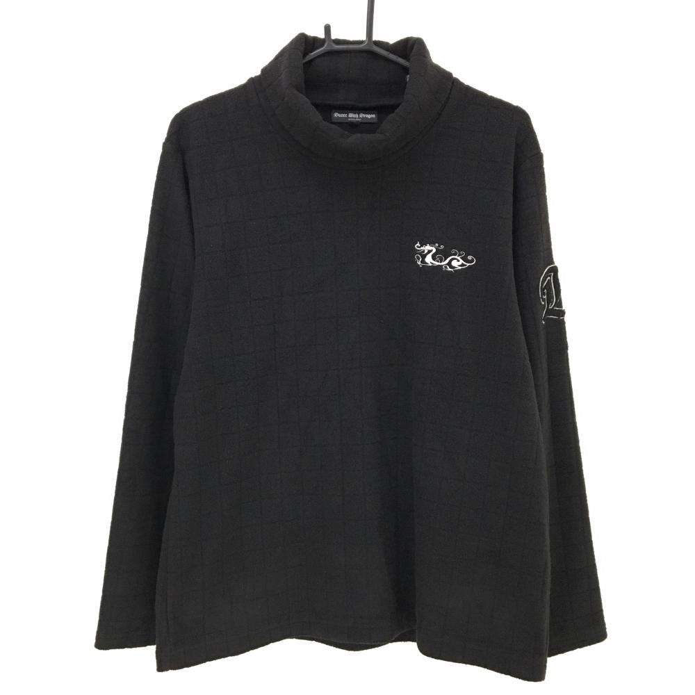 ダンスウィズドラゴン 長袖ハイネックシャツ 黒 起毛 格子チェック  メンズ 3(L) ゴルフウェア Dance With Dragon