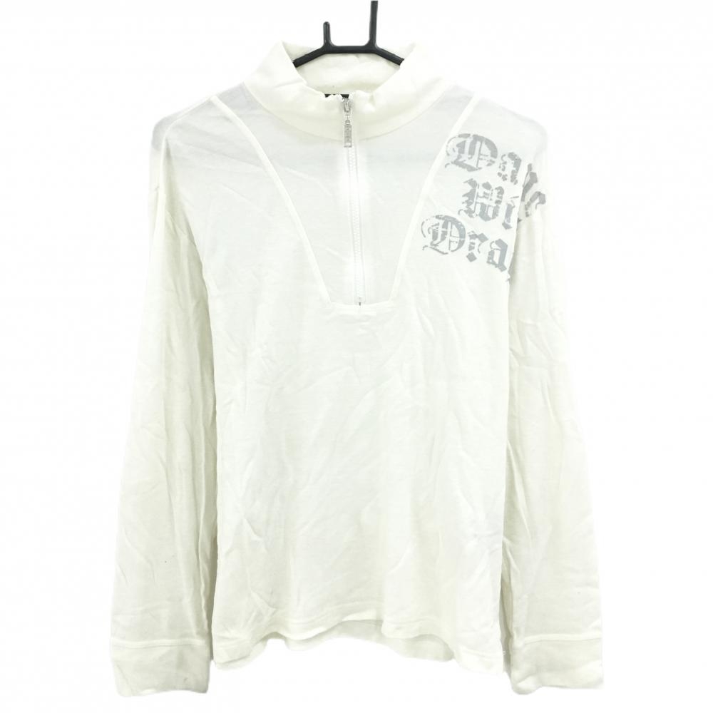 ダンスウィズドラゴン 長袖ハイネックシャツ アイボリー ハーフジップ メンズ 2(M) ゴルフウェア Dance With Dragon