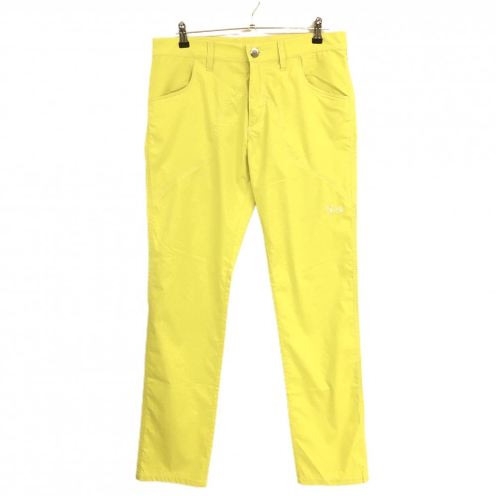 【美品】ダンスウィズドラゴン パンツ イエロー ステッチ白 メンズ 3(L) ゴルフウェア Dance With Dragon