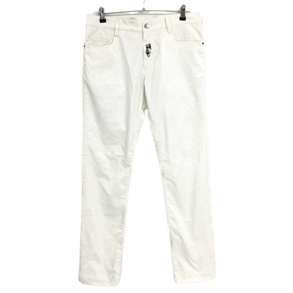 ダンスウィズドラゴン パンツ 白 マリリンモンロー 地模様 裏地メッシュ メンズ 3(L) ゴルフウェア Dance With Dragon