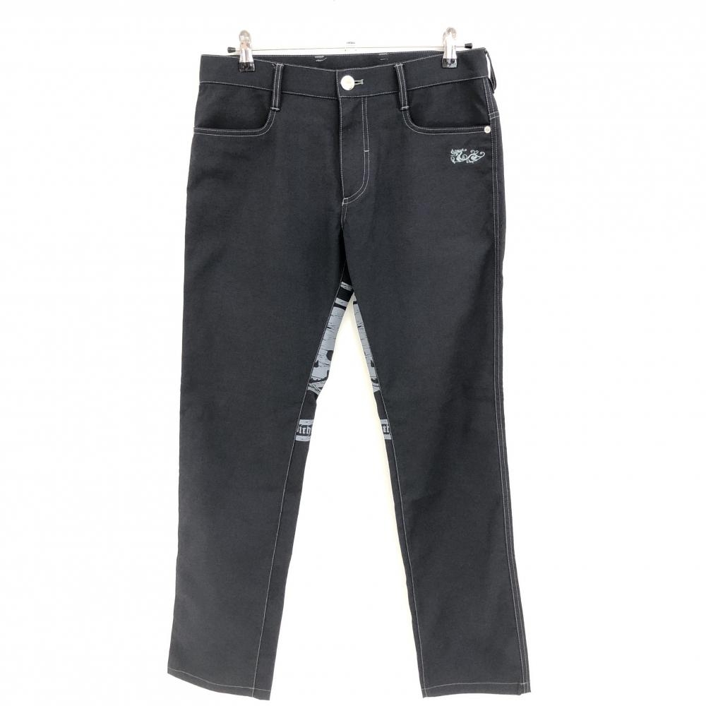 ダンスウィズドラゴン パンツ ダークグレー 織生地 スカルプリント メンズ 2(M) ゴルフウェア Dance With Dragon