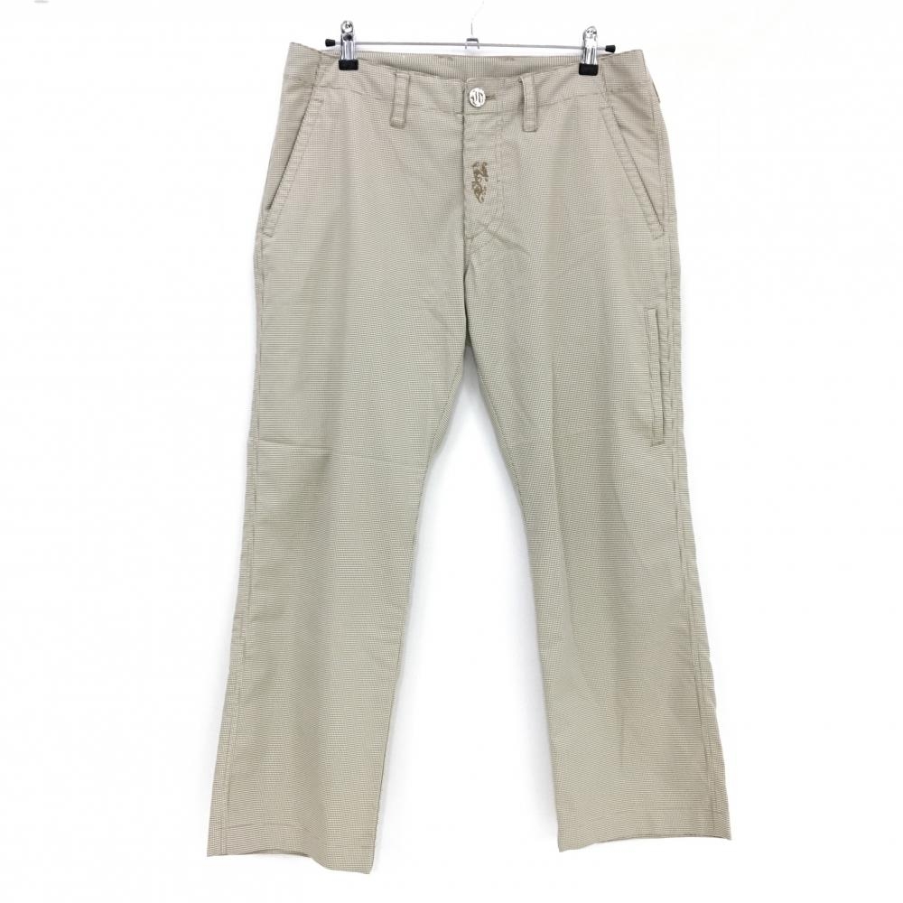 ダンスウィズドラゴン パンツ ベージュ 千鳥格子 メンズ 3(L) ゴルフウェア Dance With Dragon