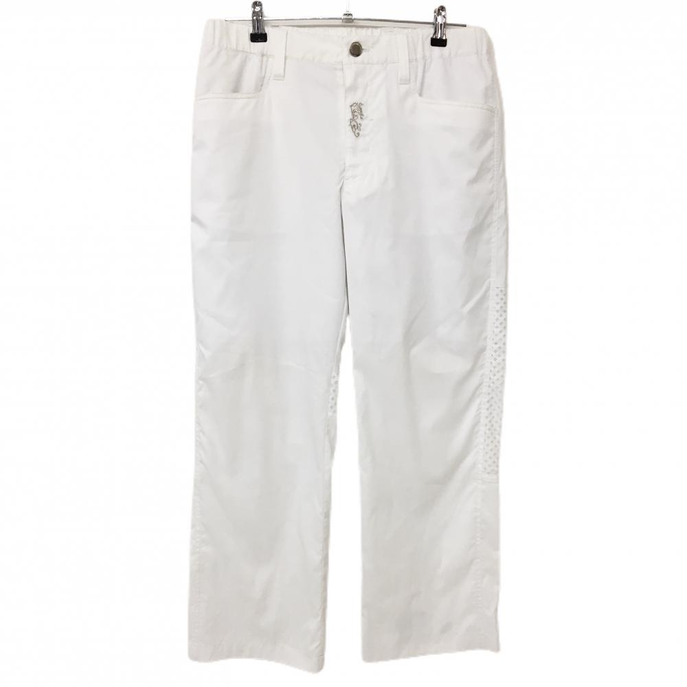 ダンスウィズドラゴン パンツ　白 一部スクエアパンチング メッシュ裏地 メンズ 2(M) ゴルフウェア Dance With Dragon