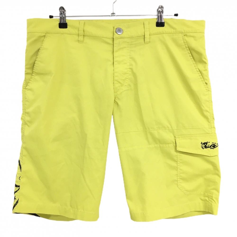 ダンスウィズドラゴン ハーフパンツ イエロー系 サイドポケット ストレッチ メンズ 5(2XL) ゴルフウェア 大きいサイズ Dance With Dragon