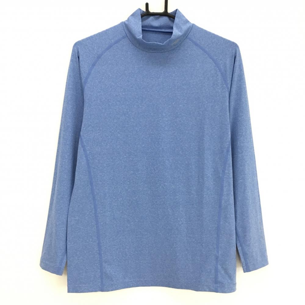【超美品】ティゴラ ハイネックインナーシャツ  杢ブルー ネックロゴ メンズ LL ゴルフウェア TIGORA