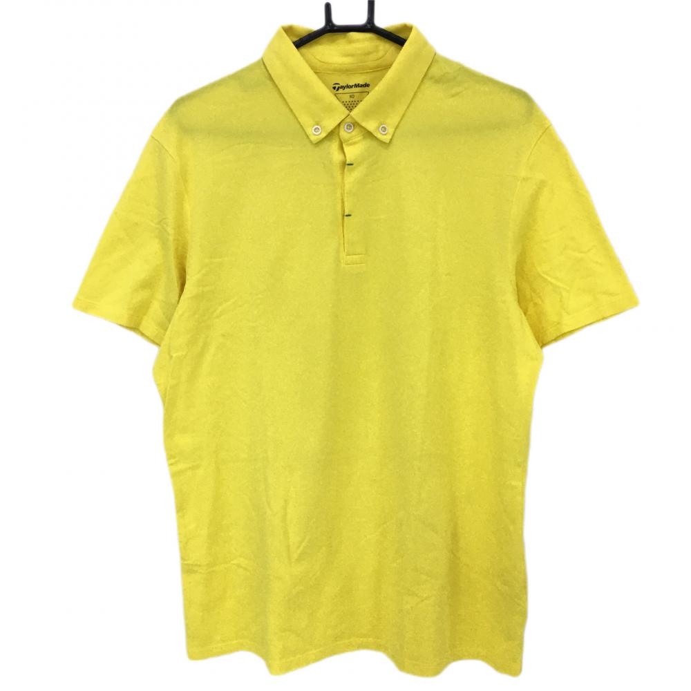 テーラーメイド 半袖ポロシャツ イエロー シンプル ボタンダウン メンズ XO ゴルフウェア 大きいサイズ TaylorMade