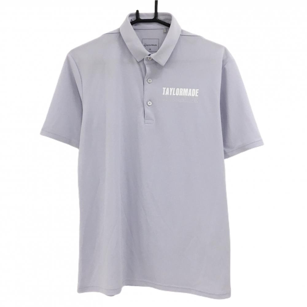 【美品】テーラーメイド 半袖ポロシャツ ライトラベンダーパープル バックロゴ  メンズ M ゴルフウェア 2023年モデル TaylorMade