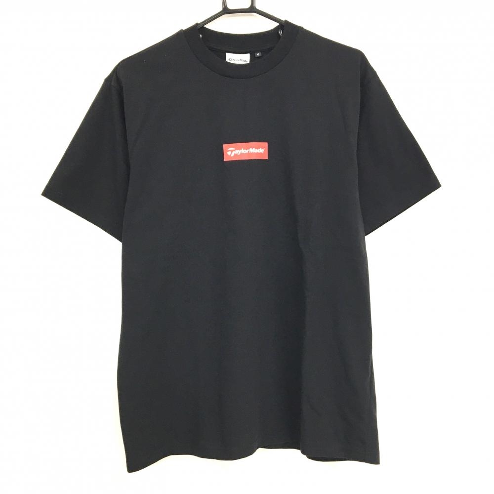 【超美品】テーラーメイド Tシャツ 黒 フロントロゴレッド  メンズ O ゴルフウェア 2024年モデル TaylorMade