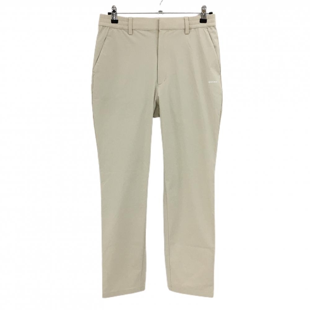 【美品】テーラーメイド パンツ ライトベージュ ナイロン混 ストレッチ ウエスト一部ゴム メンズ M ゴルフウェア 2024年モデル TaylorMade