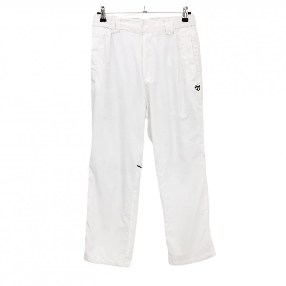 テーラーメイド パンツ 白×黒 裏地メッシュ 裾ドローコード メンズ M ゴルフウェア TaylorMade