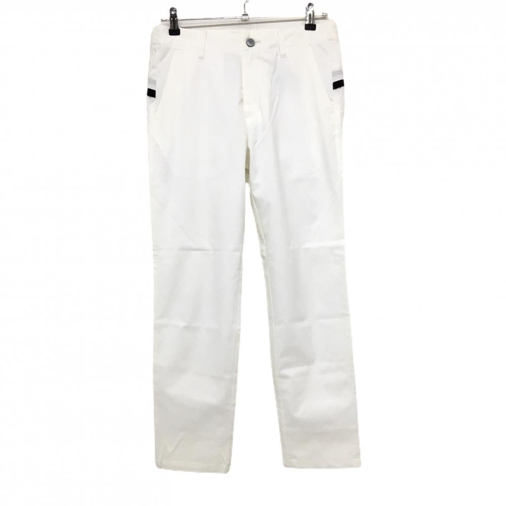 【美品】デサントゴルフ パンツ 白×黒 ヒップライン 裏地付 中田英寿  メンズ 76/S ゴルフウェア DESCENTE