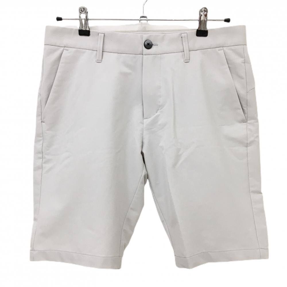 【美品】デサントゴルフ ハーフパンツ ライトグレー 後ろロゴ ストレッチ メンズ 82/L ゴルフウェア DESCENTE