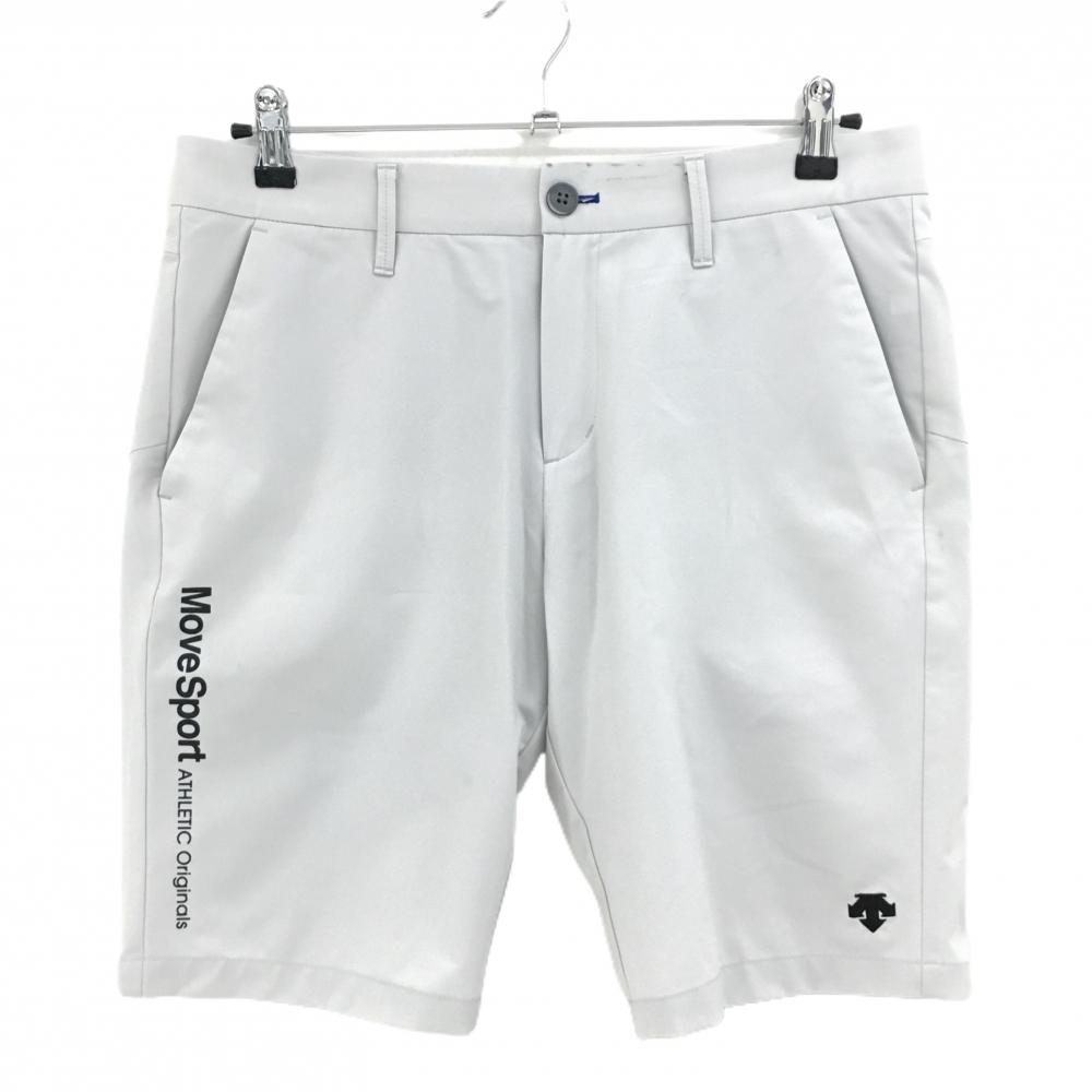 デサントゴルフ ハーフパンツ ライトグレー ロゴ黒 中田英寿 メンズ L ゴルフウェア DESCENTE