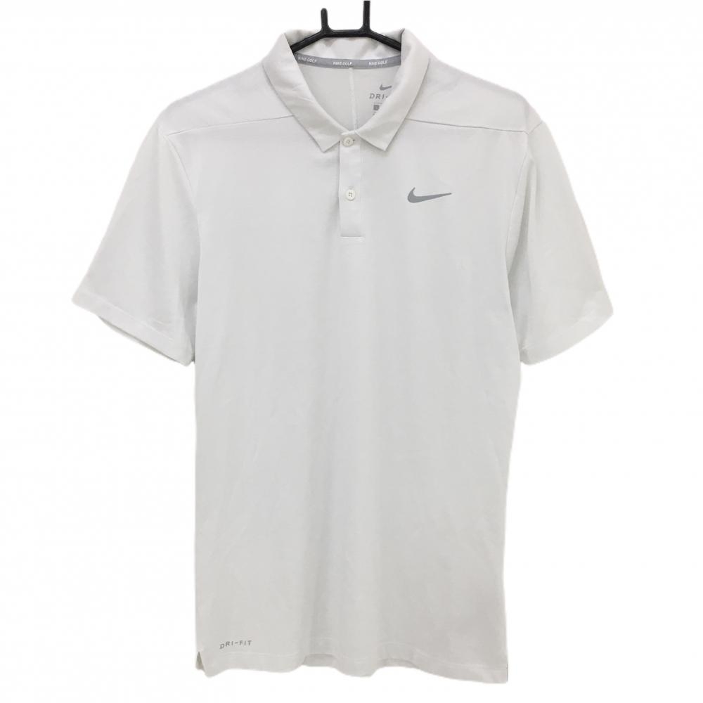 【美品】ナイキゴルフ 半袖ポロシャツ ライトグレー DRY-FIT メンズ S ゴルフウェア NIKE