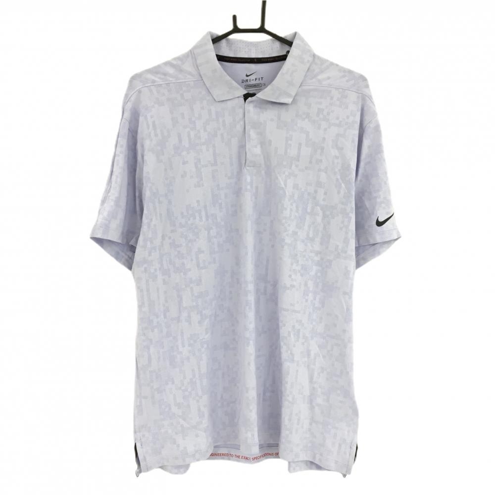【新品】ナイキ 半袖ポロシャツ ライトパープル 総柄 タイガーウッズコレクション メンズ XXL ゴルフウェア NIKE
