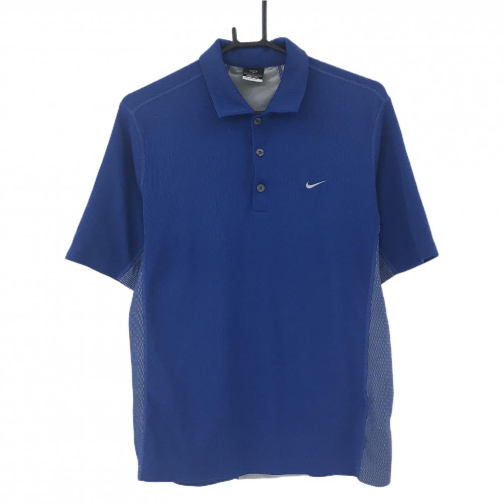 ナイキゴルフ 半袖ポロシャツ ブルー サイド切替  メンズ L ゴルフウェア NIKE
