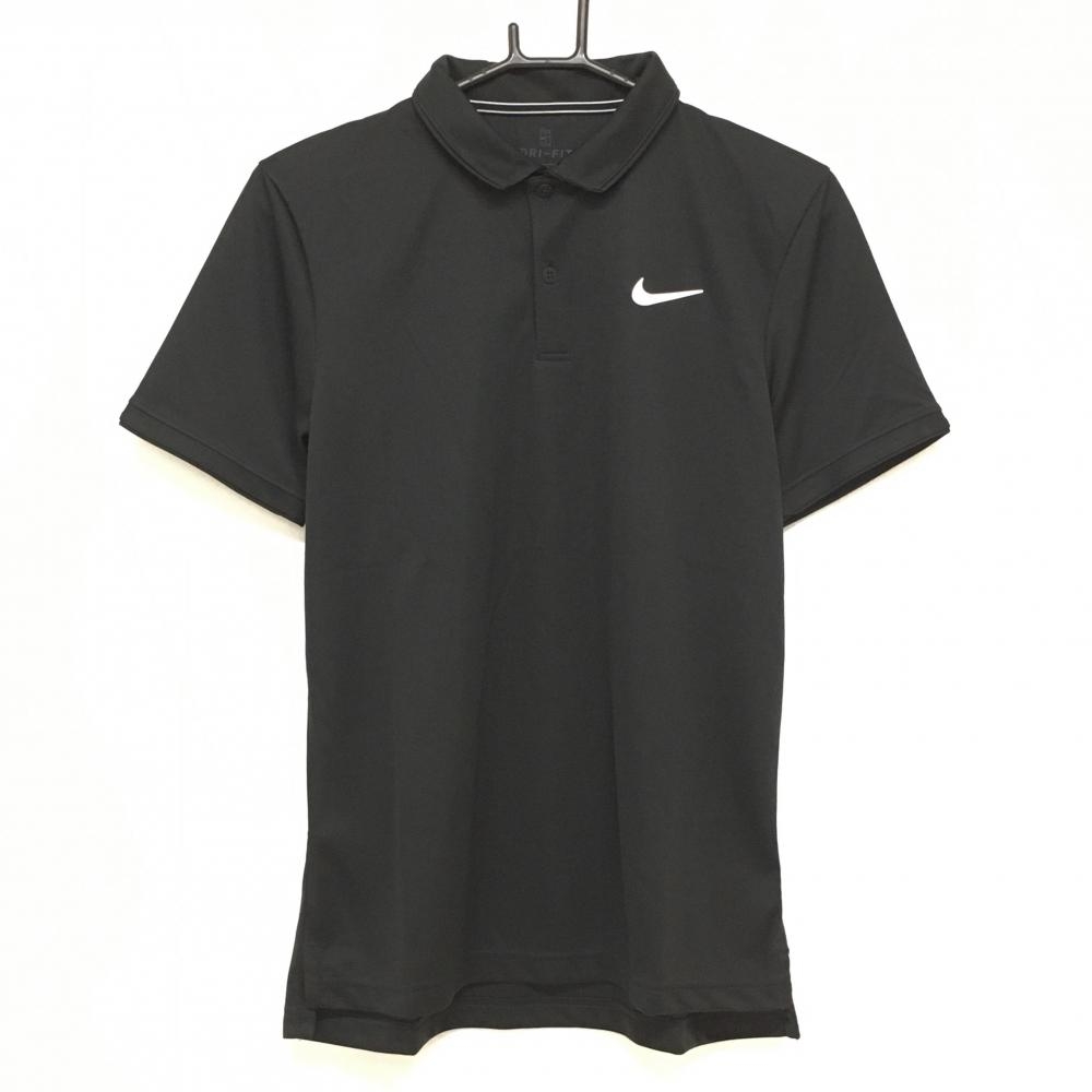【新品】ナイキ 半袖ポロシャツ 黒 ロゴ白 DRY-FIT  メンズ S P CH ゴルフウェア NIKE