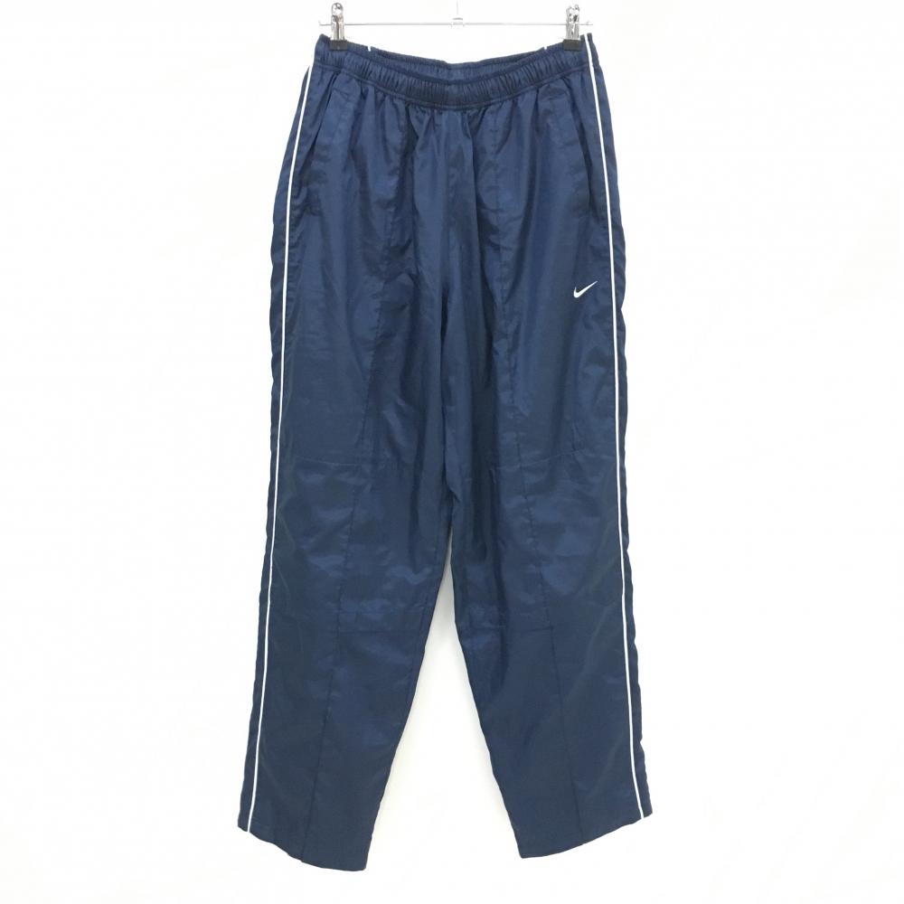 【超美品】ナイキ パンツ ネイビー 斜めストライプ織生地 メッシュ裏地  メンズ XXL ゴルフウェア 大きいサイズ NIKE