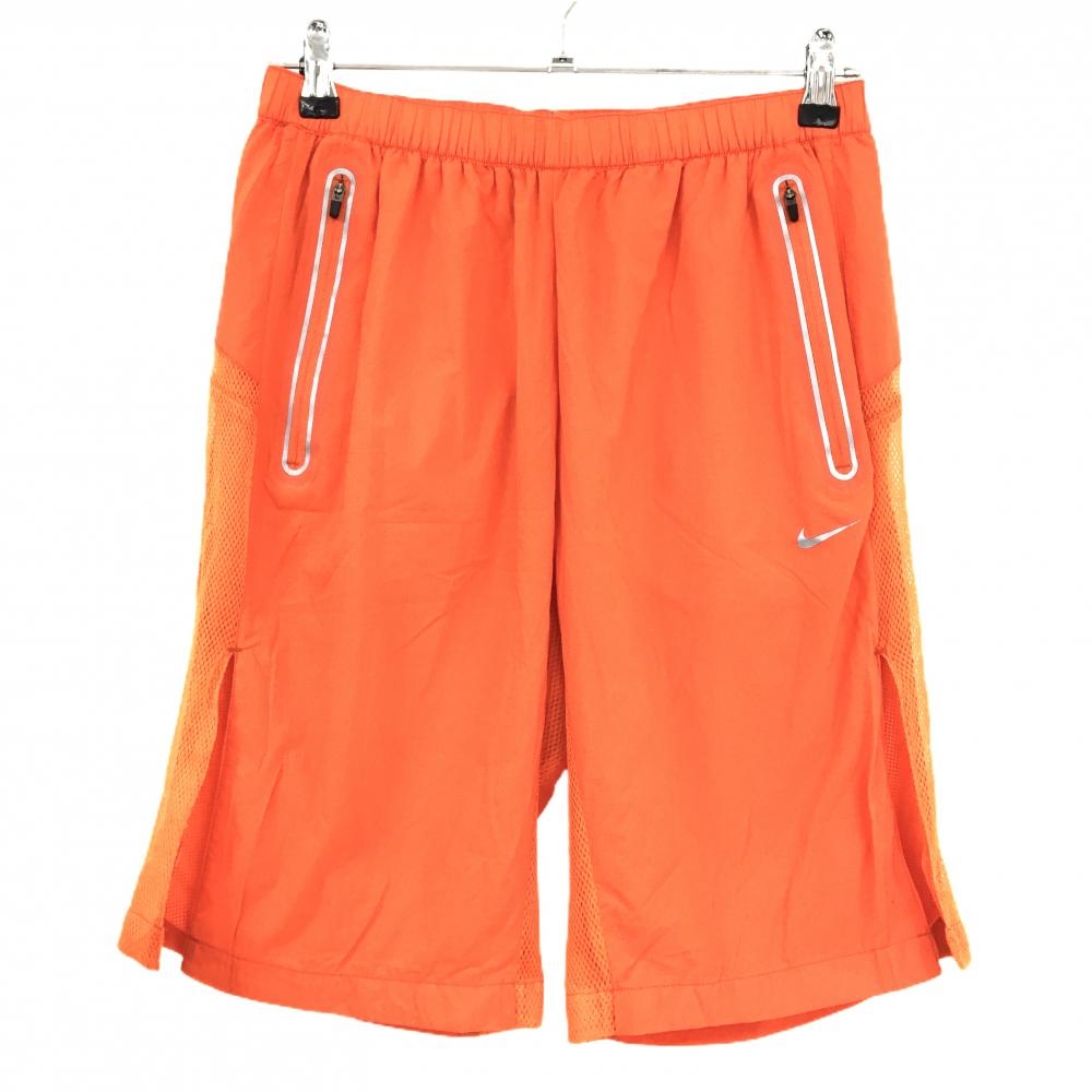 ナイキ ハーフパンツ オレンジ 一部メッシュ ウエストゴム  メンズ L ゴルフウェア NIKE