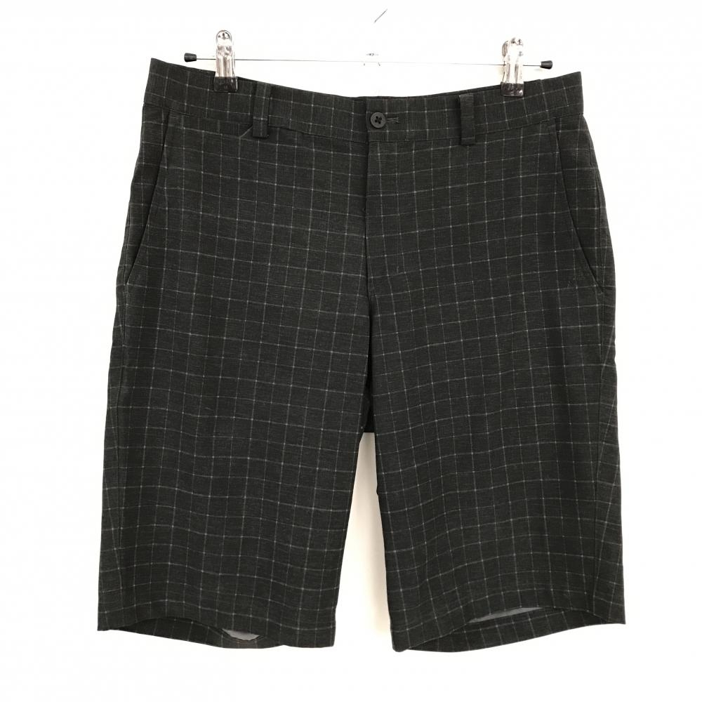 【超美品】ナイキゴルフ ハーフパンツ 黒×ライトグレー 格子柄 DRI-FIT メンズ 32　L ゴルフウェア NIKE