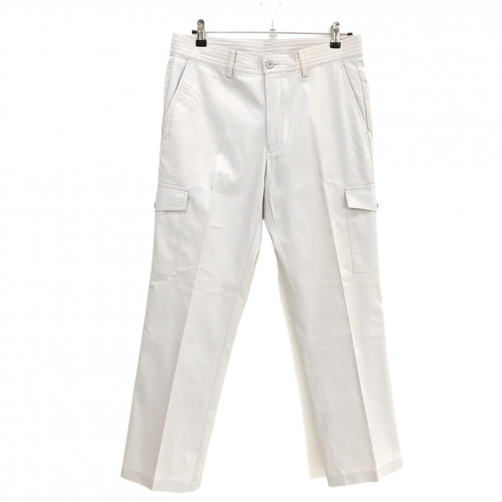 【美品】バーバリーゴルフ カーゴパンツ ライトグレー系 後ろロゴ刺しゅう ストレッチ メンズ 87 ゴルフウェア BURBERRY GOLF