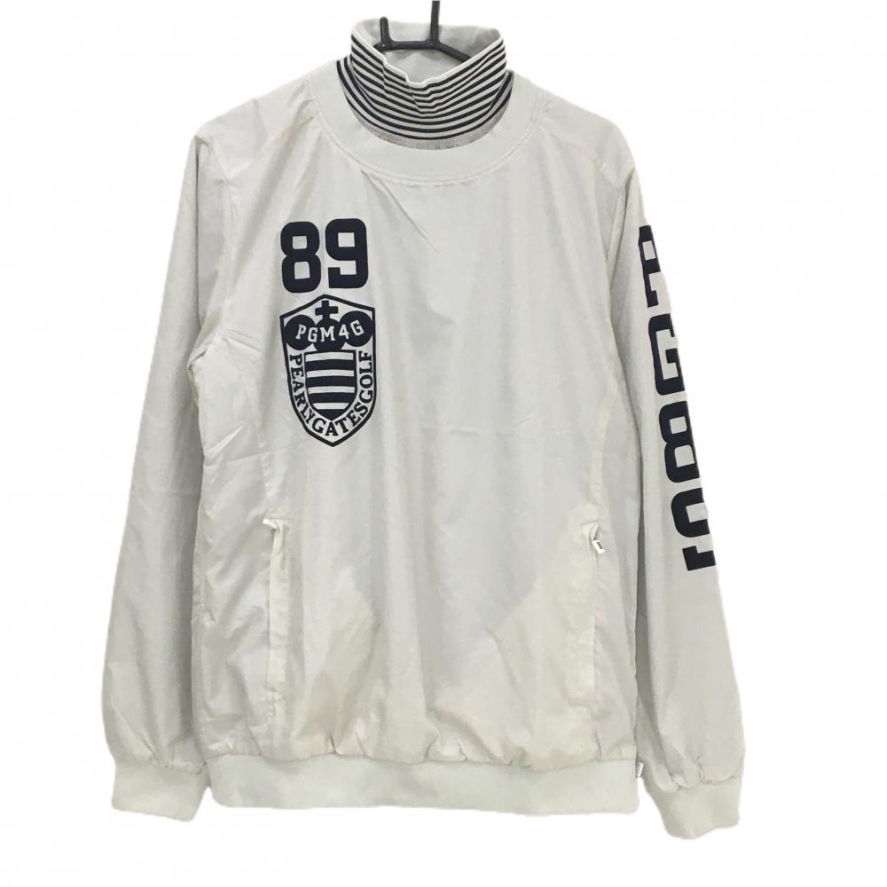 【超美品】パーリーゲイツ ツインスニード ライトグレー×ネイビー 蓄熱裏地 ブルゾン フロッキー  メンズ 5(L) ゴルフウェア PEARLY GATES