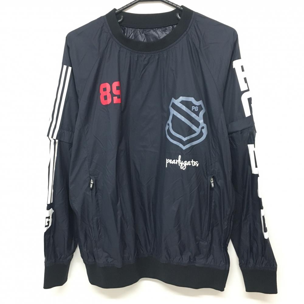 【美品】パーリーゲイツ 2WAYスニード ネイビー×白 袖ライン 袖着脱可 ブルゾン メンズ 4(M) ゴルフウェア PEARLY GATES