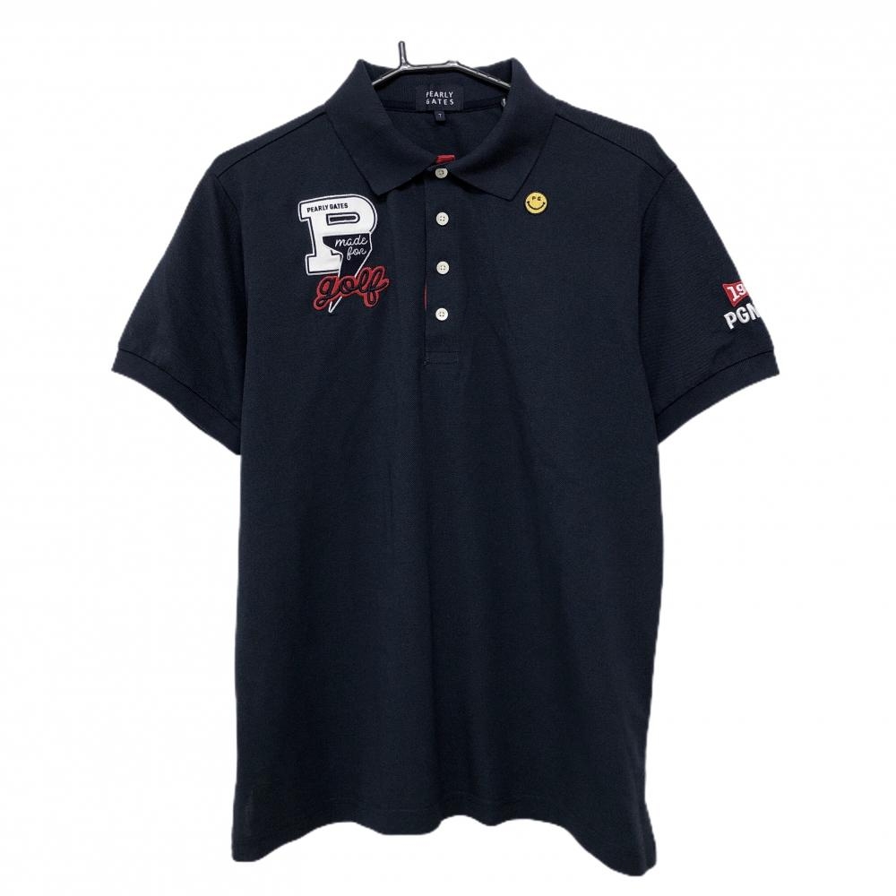 【超美品】パーリーゲイツ 半袖ポロシャツ ネイビー メンズ 7(2XL) ゴルフウェア PEARLY GATES