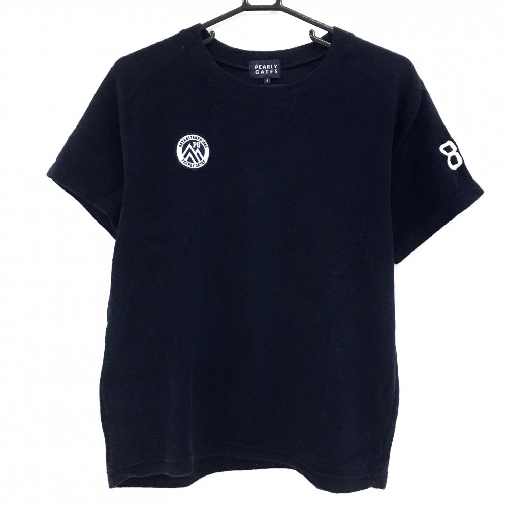 パーリーゲイツ Tシャツ ネイビー フリース 裾ドローコード メンズ 4(M) ゴルフウェア PEARLY GATES