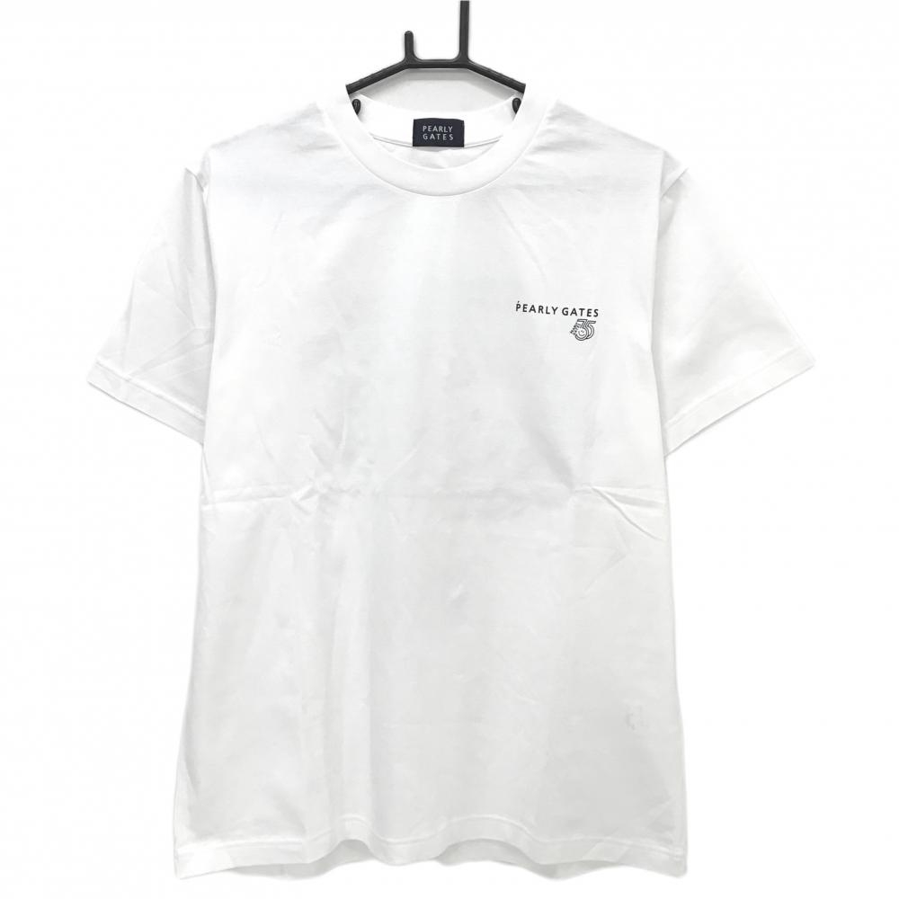 【未使用品】パーリーゲイツ Tシャツ 白×ネイビー 35周年記念 非売品  メンズ F ゴルフウェア PEARLY GATES