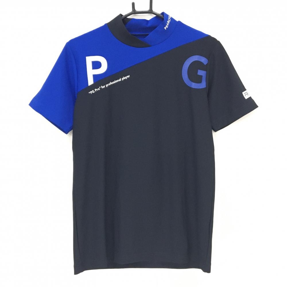【新品】パーリーゲイツ 半袖ハイネックシャツ ダークネイビー×ブルー  メンズ 4(M) ゴルフウェア 2024年モデル PEARLY GATES