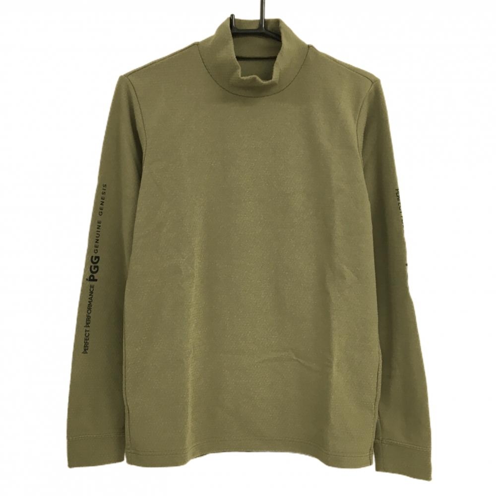 【美品】PGGパーリーゲイツ 長袖ハイネックシャツ カーキ 裏微起毛  メンズ 4(M) ゴルフウェア PEARLY GATES