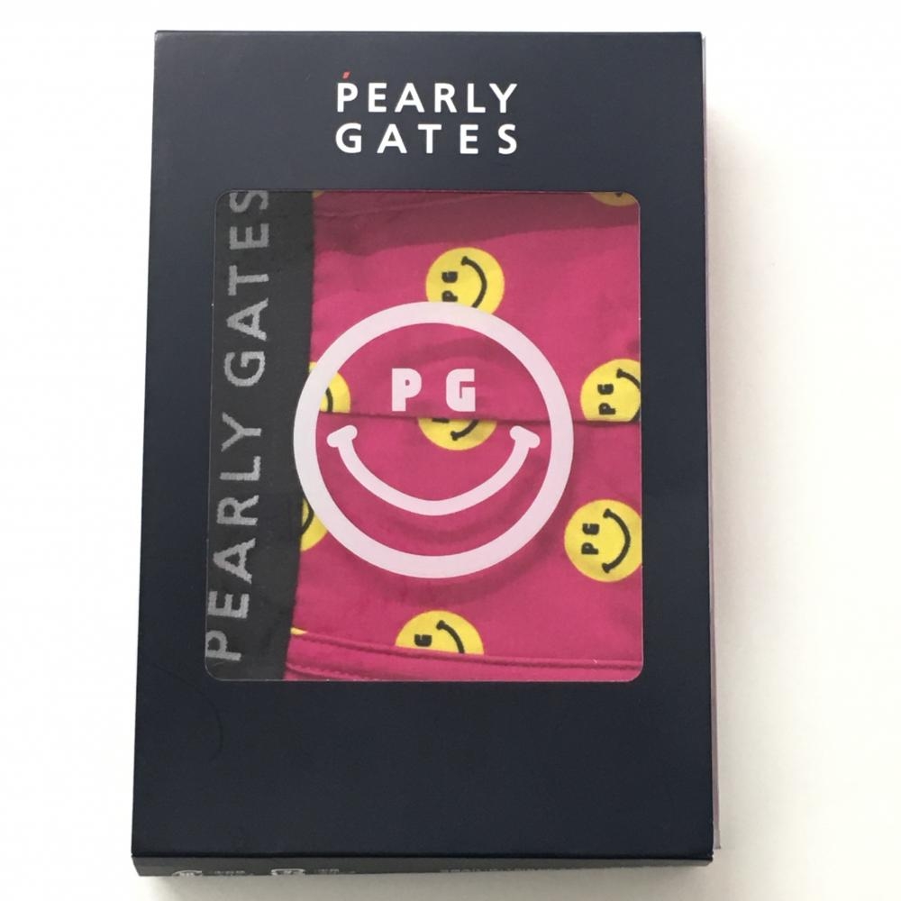 【新品】パーリーゲイツ ボクサーパンツ ピンク×イエロー ニコちゃん スマイル ボクサーブリーフ メンズ M ゴルフウェア PEARLY GATES