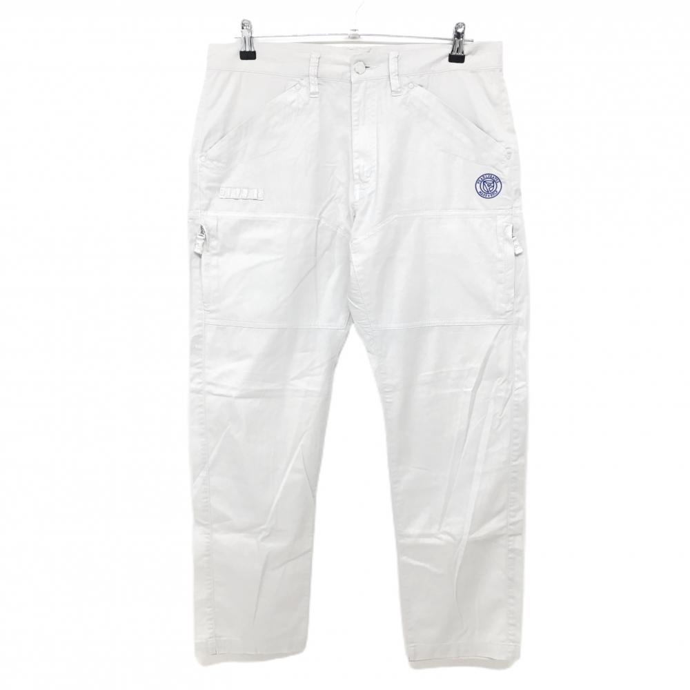パーリーゲイツ カーゴパンツ オフホワイト ティー装着可 ポケットジップ メンズ 5(L) ゴルフウェア PEARLY GATES
