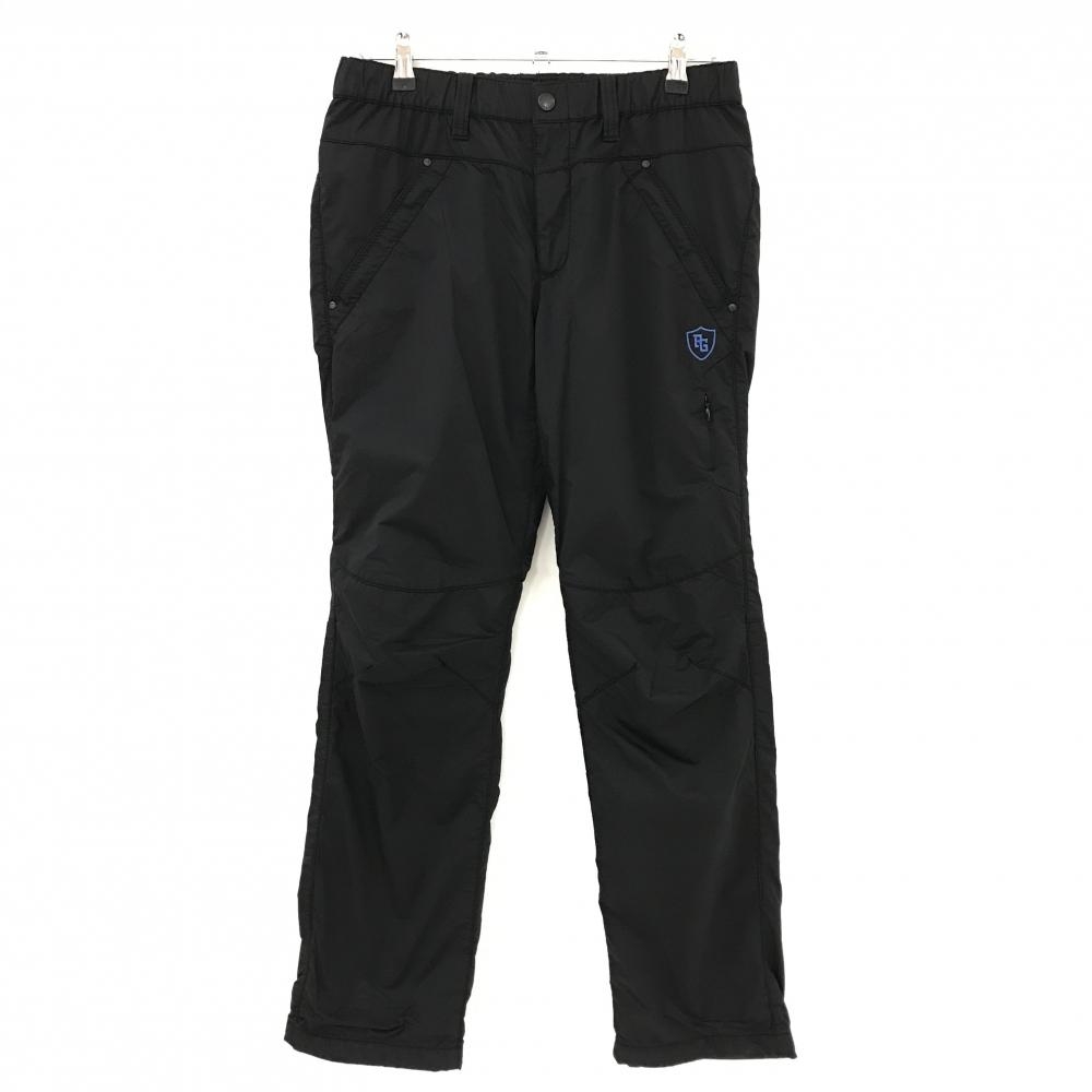 パーリーゲイツ パンツ 黒×ブルー 裏地メッシュ ウエストゴム 裾ドローコード メンズ 4(M) ゴルフウェア PEARLY GATES