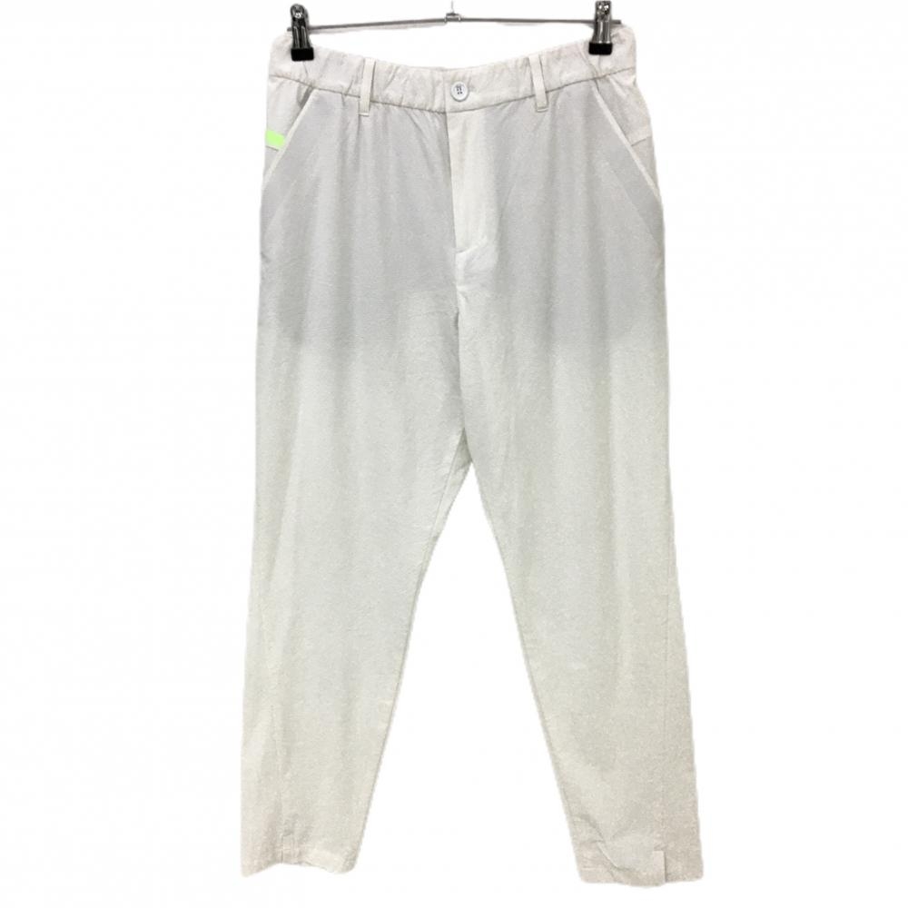 【美品】PGGパーリーゲイツ パンツ 白 織生地 ウエストゴム ストレッチ 薄手  メンズ 4(M) ゴルフウェア 2024年モデル PEARLY GATES