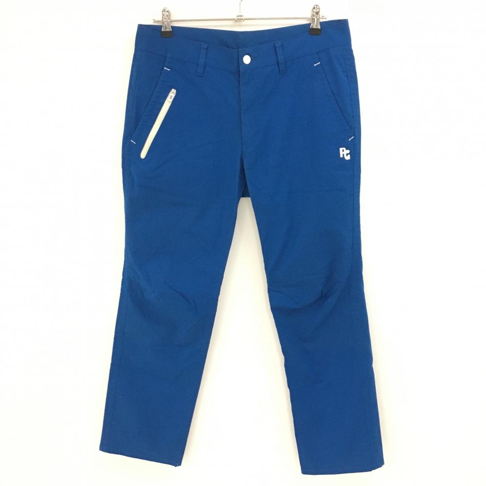 【美品】パーリーゲイツ パンツ ブルー ロゴ刺しゅう 無地 メンズ 6(XL) ゴルフウェア PEARLY GATES