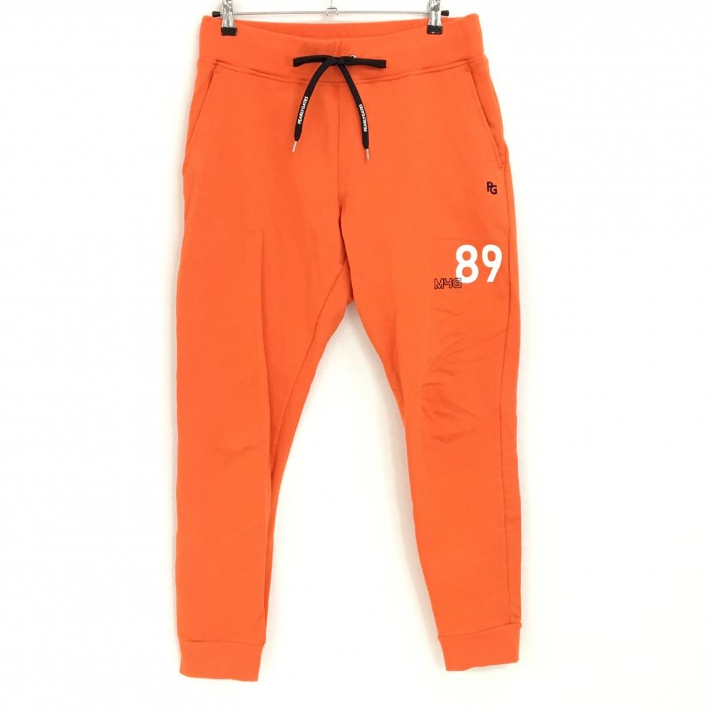 【超美品】パーリーゲイツ ジョガーパンツ オレンジ ロゴネイビー スウェット  メンズ 6(XL) ゴルフウェア 2024年モデル PEARLY GATES