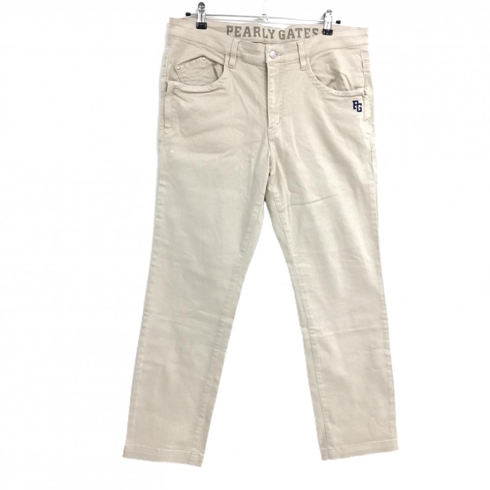 パーリーゲイツ パンツ ベージュ×ネイビー ロゴ刺しゅう ストレッチ メンズ 7(XXL) ゴルフウェア 大きいサイズ PEARLY GATES