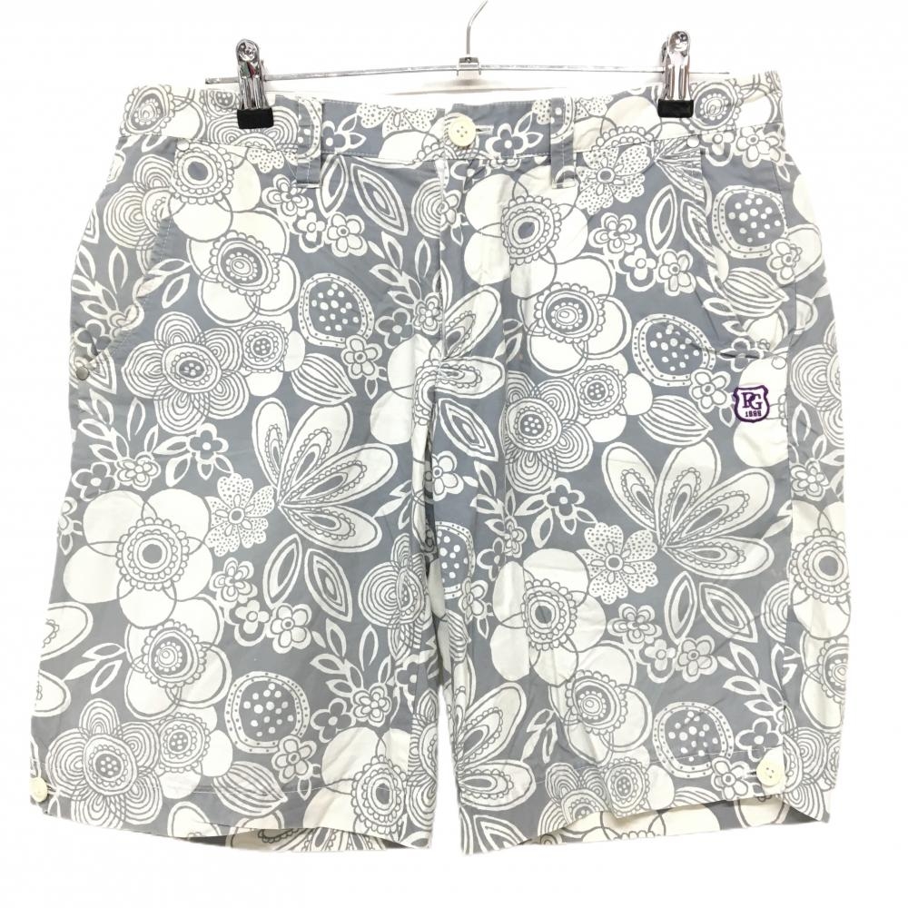 パーリーゲイツ ハーフパンツ ライトグレー×白 花柄  メンズ 6(XL) ゴルフウェア PEARLY GATES