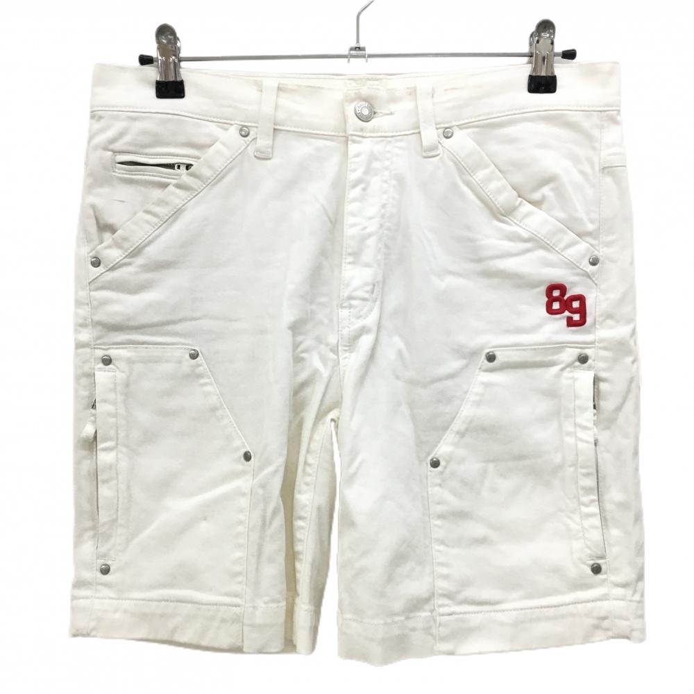 パーリーゲイツ カーゴハーフパンツ 白 ストレッチ メンズ 4(M) ゴルフウェア PEARLY GATES