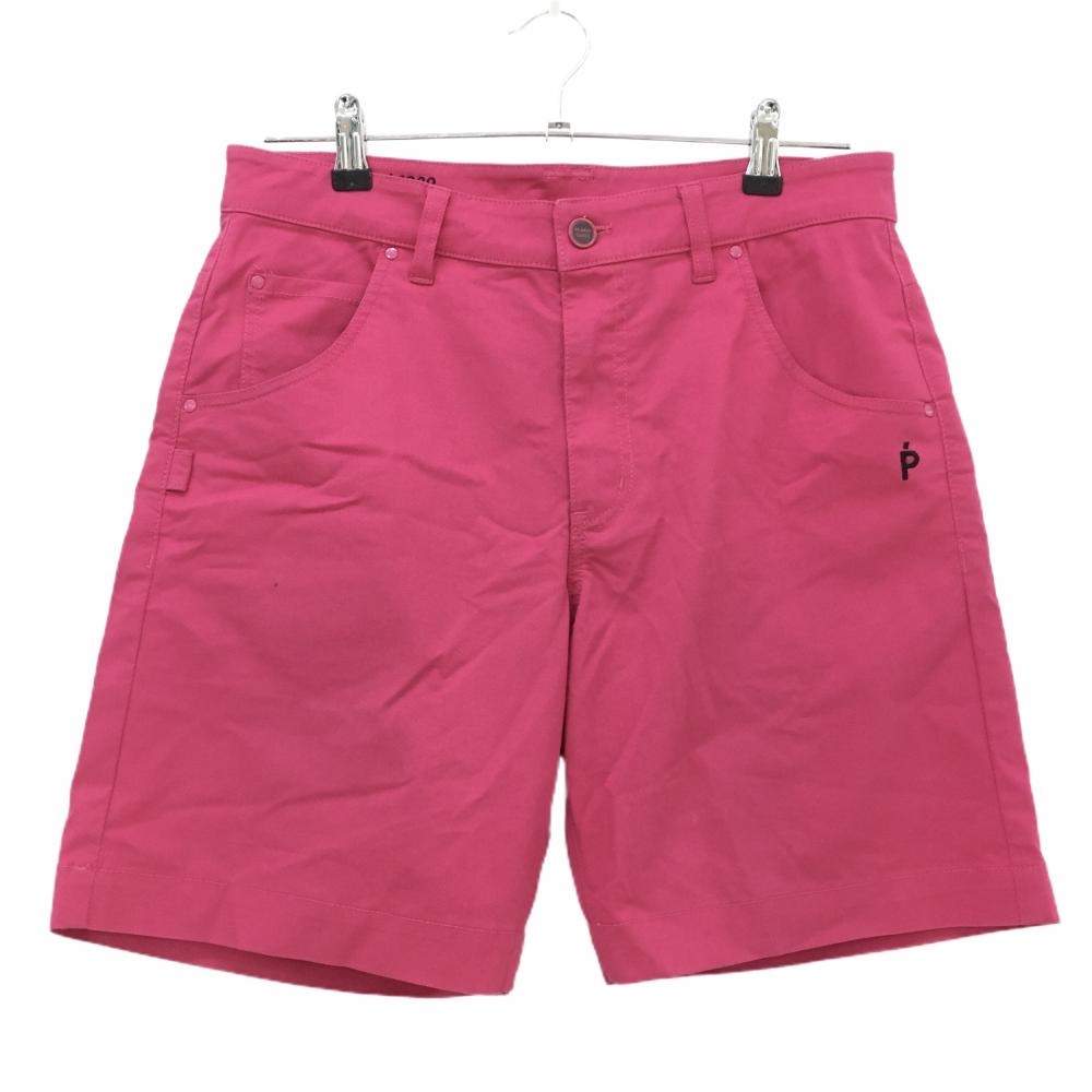 パーリーゲイツ ハーフパンツ ピンク×黒 後ろポケットジップ付 ストレッチ  メンズ 4(M) ゴルフウェア 2023年モデル PEARLY GATES