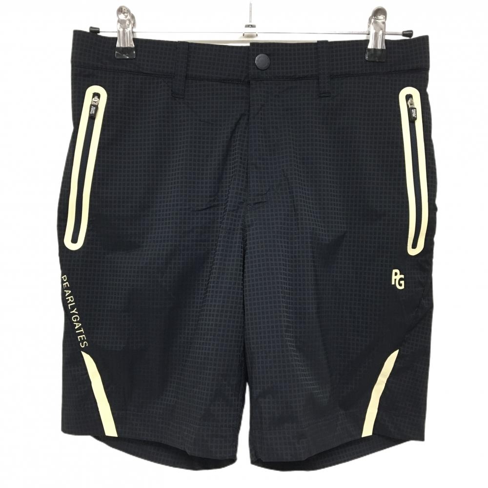 【超美品】パーリーゲイツ ハーフパンツ ダークネイビー×ベージュ 地模様 ナイロン メンズ 3(S) ゴルフウェア 2024年モデル PEARLY GATES